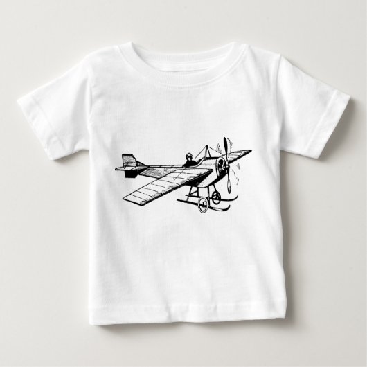 Vintages Monoplane - Schwarz Baby T-shirt (Vorderseite)