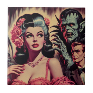 Vintages Monster Horror Girl Fliese