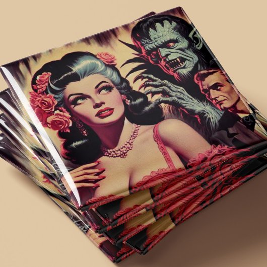 Vintages Monster Horror Girl Magnet