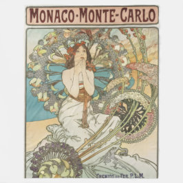 Vintages Mont-Carlo-Poster von Alphonse Mucha Fleecedecke
