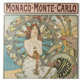 Vintages Mont-Carlo-Poster von Alphonse Mucha Fliese