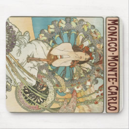 Vintages Mont-Carlo-Poster von Alphonse Mucha Mousepad