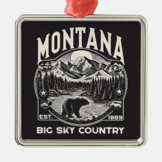 Vintages Montana Big Sky Land Ornament Aus Metall