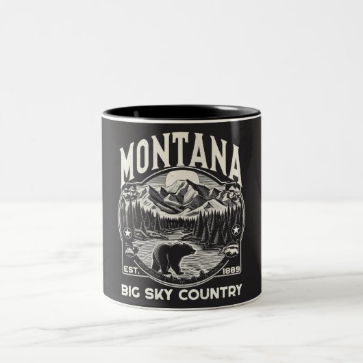 Vintages Montana Big Sky Land Zweifarbige Tasse (Mittel)