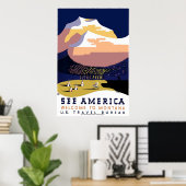 "Vintages Montana-Poster der WPA 3" Poster (Heimbüro)
