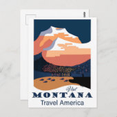 Vintages Montana Tourismus Reiseplakat Postkarte (Vorne/Hinten)