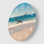 Vintages Monterey Bay Beach Foto Große Wanduhr (Winkel)