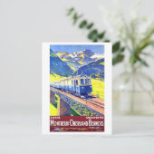 Vintages Montreux-Oberland Bernois Reiseplakat Postkarte (Stehend Vorderseite)