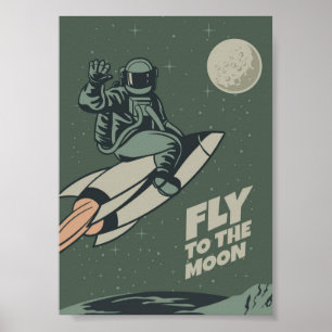 Vintages Moon Travel Poster