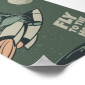 Vintages Moon Travel Poster (Ecke)