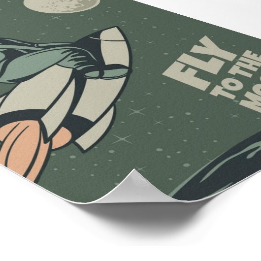 Vintages Moon Travel Poster (Ecke)