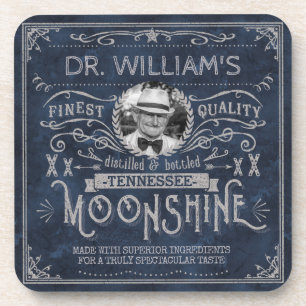 Vintages Moonshine Hillbilly Medicine Custom Blue Getränkeuntersetzer