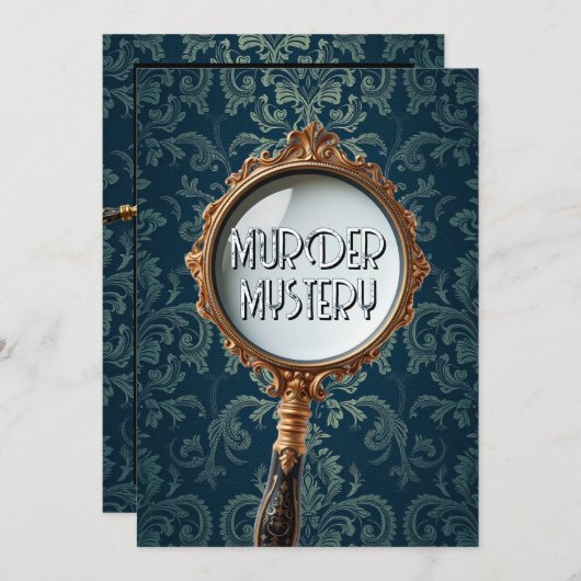 Vintages Mordgeheimnis beim Abendessen Party Retro Einladung (Vorne/Hinten)