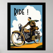 Vintages Mortorcycle - Ride! Poster (Vorne)