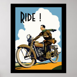 Vintages Mortorcycle - Ride! Poster