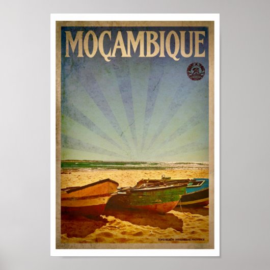 Vintages Mosambik Beach Travel Poster (Vorne)