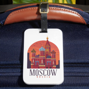 Vintages Moskau Russland Kreml Skyline Gepäckanhänger