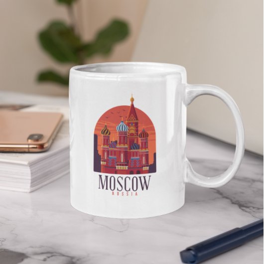 Vintages Moskau Russland Kreml Skyline Kaffeetasse
