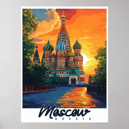 Vintages Moskau, Russland Poster (Vorne)