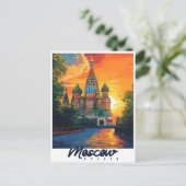 Vintages Moskau, Russland Postkarte (Stehend Vorderseite)