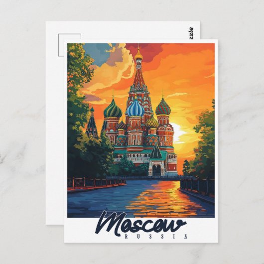 Vintages Moskau, Russland Postkarte (Vorne/Hinten)