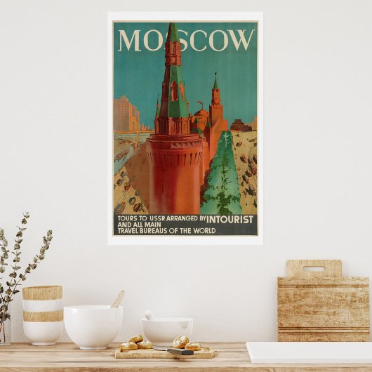 Vintages Moskauer Tourismusposter Poster (Küche)