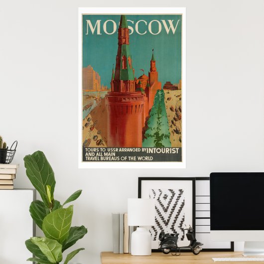 Vintages Moskauer Tourismusposter Poster (Heimbüro)