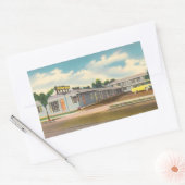 Vintages Motel, Golden West Lodge Hotel mit Palms Rechteckiger Aufkleber (Umschlag)