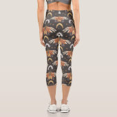 Vintages Moth Floral Muster Capri Leggings (Rückseite)