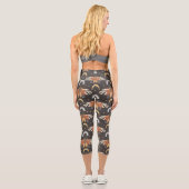 Vintages Moth Floral Muster Capri Leggings (Rückseite)