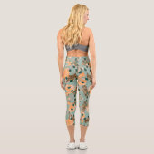 Vintages Moth Pattern Capri Leggings (Rückseite)