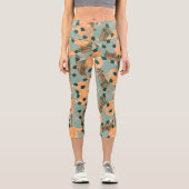 Vintages Moth Pattern Capri Leggings (Vorderseite)