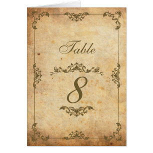 Vintages Motif Hochzeitstil Tischnummer