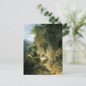 Vintages Motiv - Einsiedlerin mit Geige Postkarte (Stehend Vorderseite)