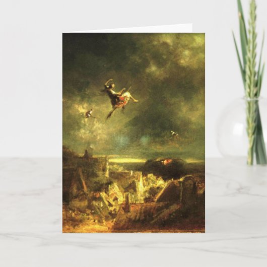 Vintages Motiv - Hexenfahrt - Spitzweg Karte (Vorderseite)