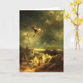 Vintages Motiv - Hexenfahrt - Spitzweg Karte (Gelbe Blume)