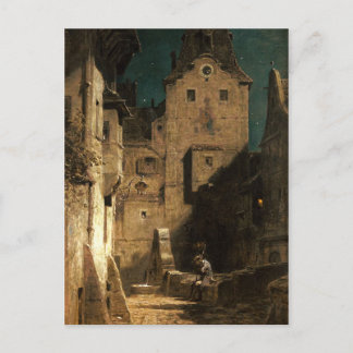 Vintages Motiv - Schlafende Nacht - Spitzweg Postkarte