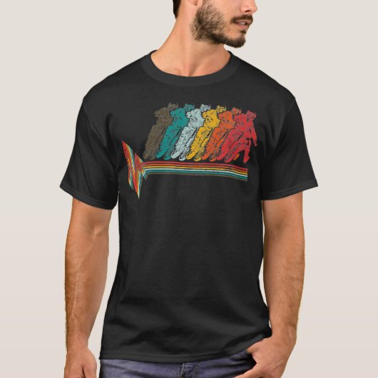 Vintages Motocross Heartbeat Retro DirtBike für T-Shirt (Vorderseite)