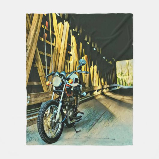 Vintages Motorengeschenk Fleecedecke (Vorderseite)