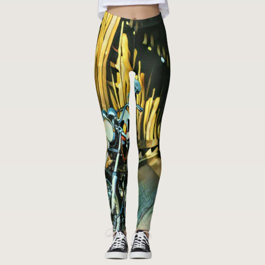 Vintages Motorengeschenk Leggings (Vorderseite)