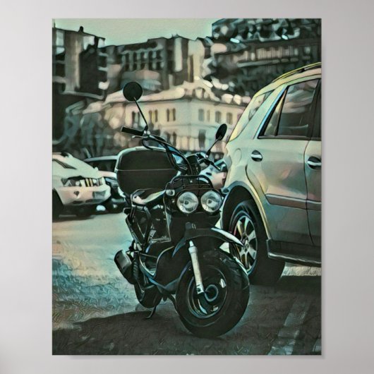 Vintages Motorengeschenk Poster (Vorne)