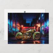 Vintages Motorrad Alley Graffiti Postkarten (Vorne/Hinten)