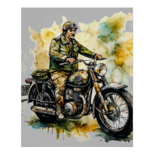 Vintages Motorrad Art Print Classic Design Poster