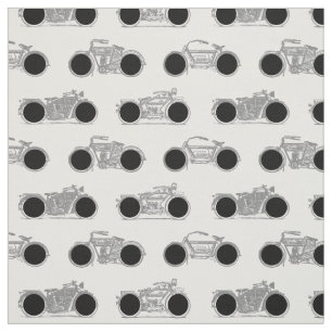 Vintages Motorrad Black Dots Muster Motorrad Stoff