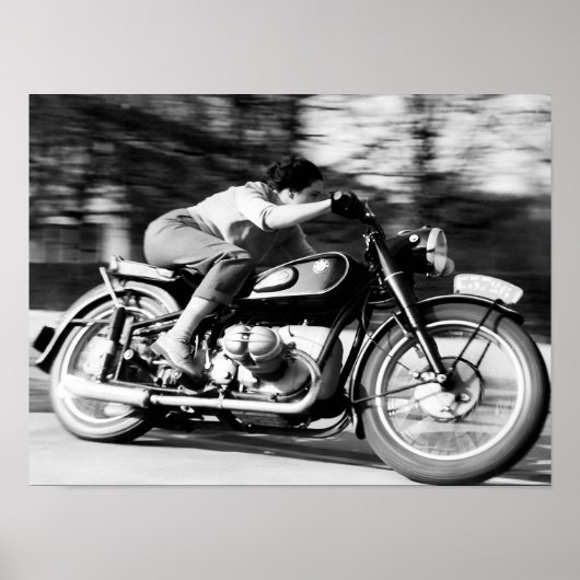 Vintages Motorrad BMW R68 - 1954 Print Poster (Vorne)