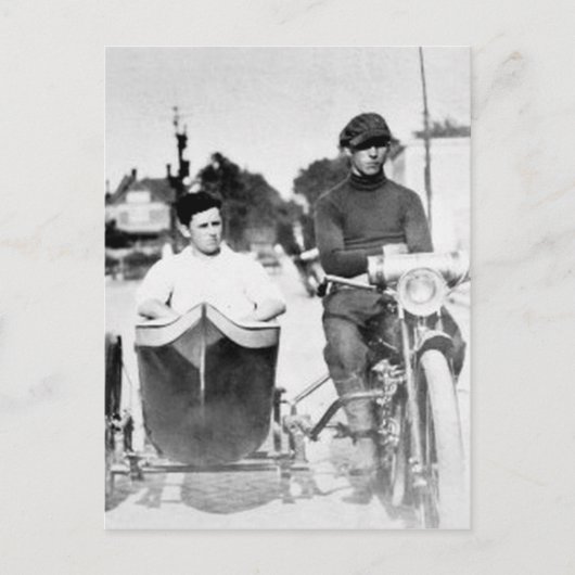 Vintages Motorrad für Outlaw und Sidecar Postkarte (Vorderseite)