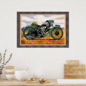 Vintages Motorrad für Wasserfarben Poster (Küche)