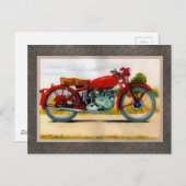 Vintages Motorrad für Wasserfarben Postkarte (Vorne/Hinten)