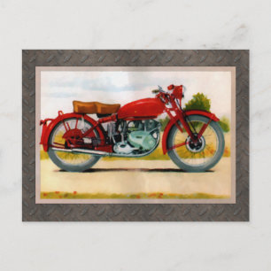 Vintages Motorrad für Wasserfarben Postkarte