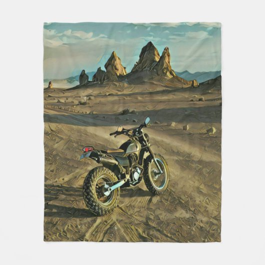 Vintages Motorrad Geburtstagsgeschenk Fleecedecke (Vorderseite)